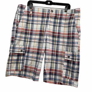 Carbon Plaid Shorts Men's 38 Colorful‎ Cargo 90's Baggy Skater Grunge Y2K